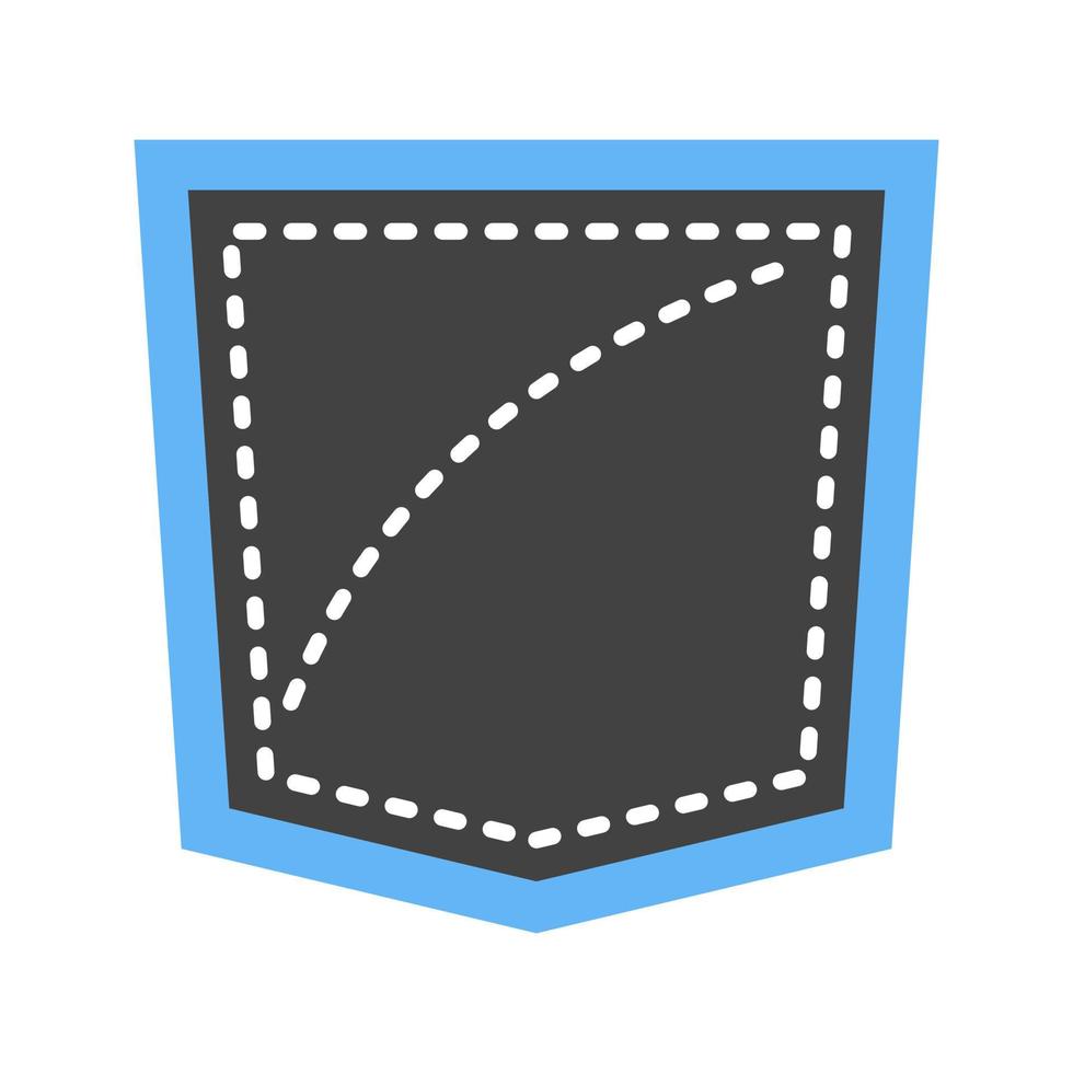 Pocket Square Glyph Blue and Black Icon vector