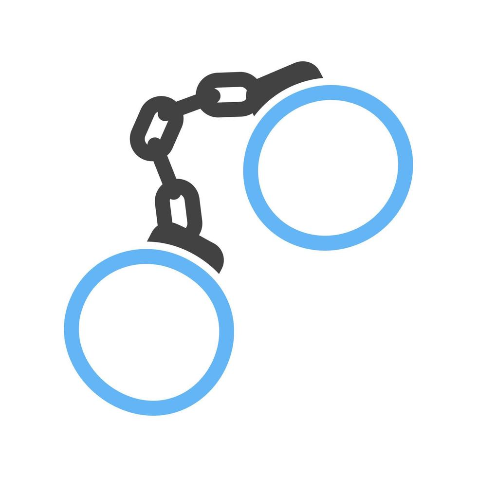 Handcuffs Glyph Blue and Black Icon vector