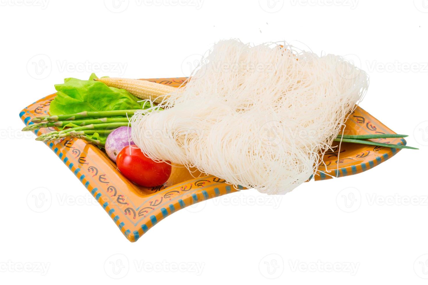 Raw rice noodles photo