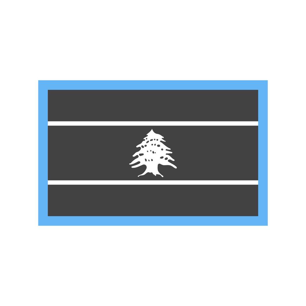 Lebanon Glyph Blue and Black Icon vector