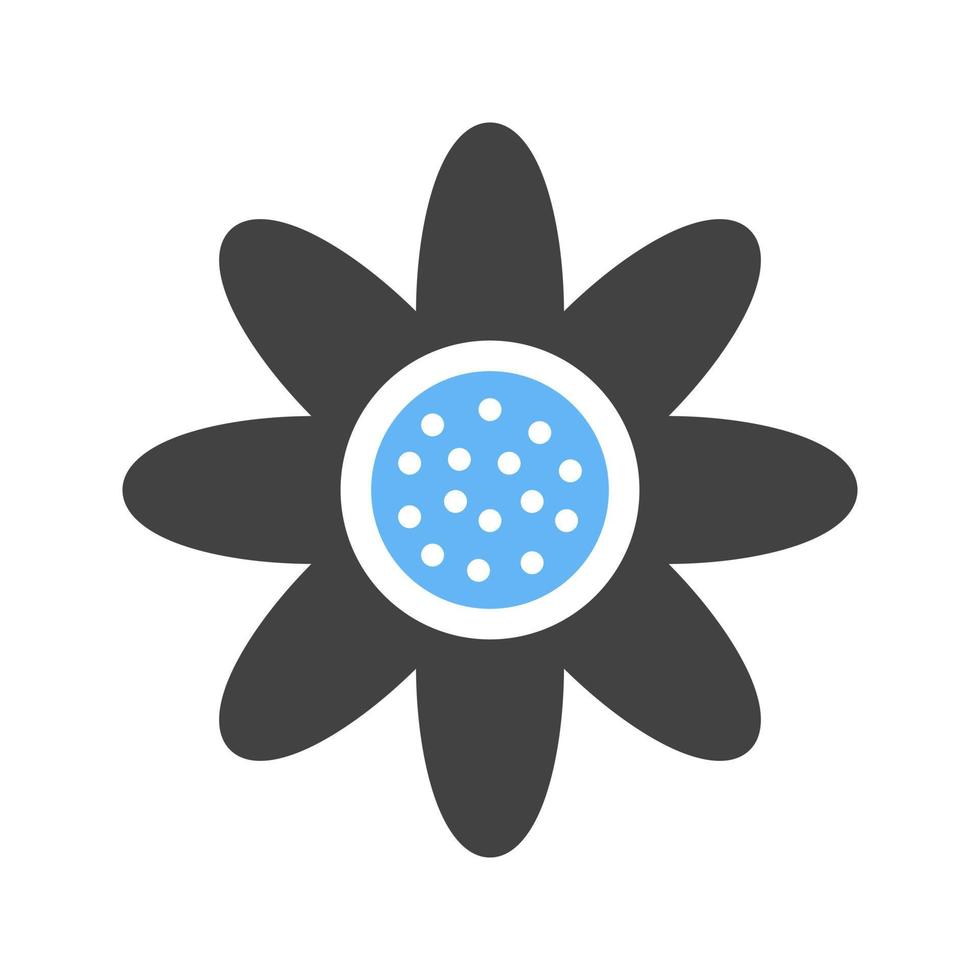 Daisy Glyph Blue and Black Icon vector