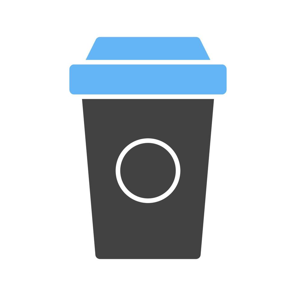 Coffee Cup Glyph Blue and Black Icon vector