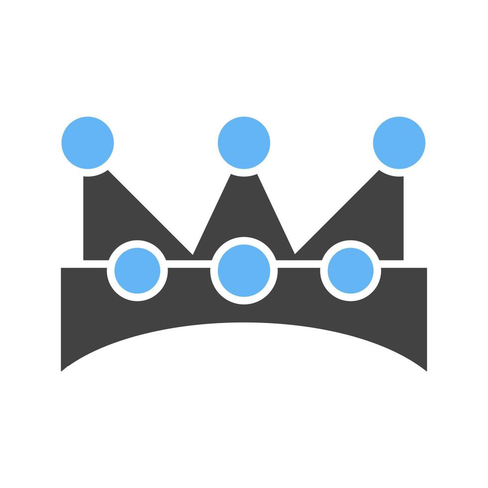King Crown Glyph Blue and Black Icon vector