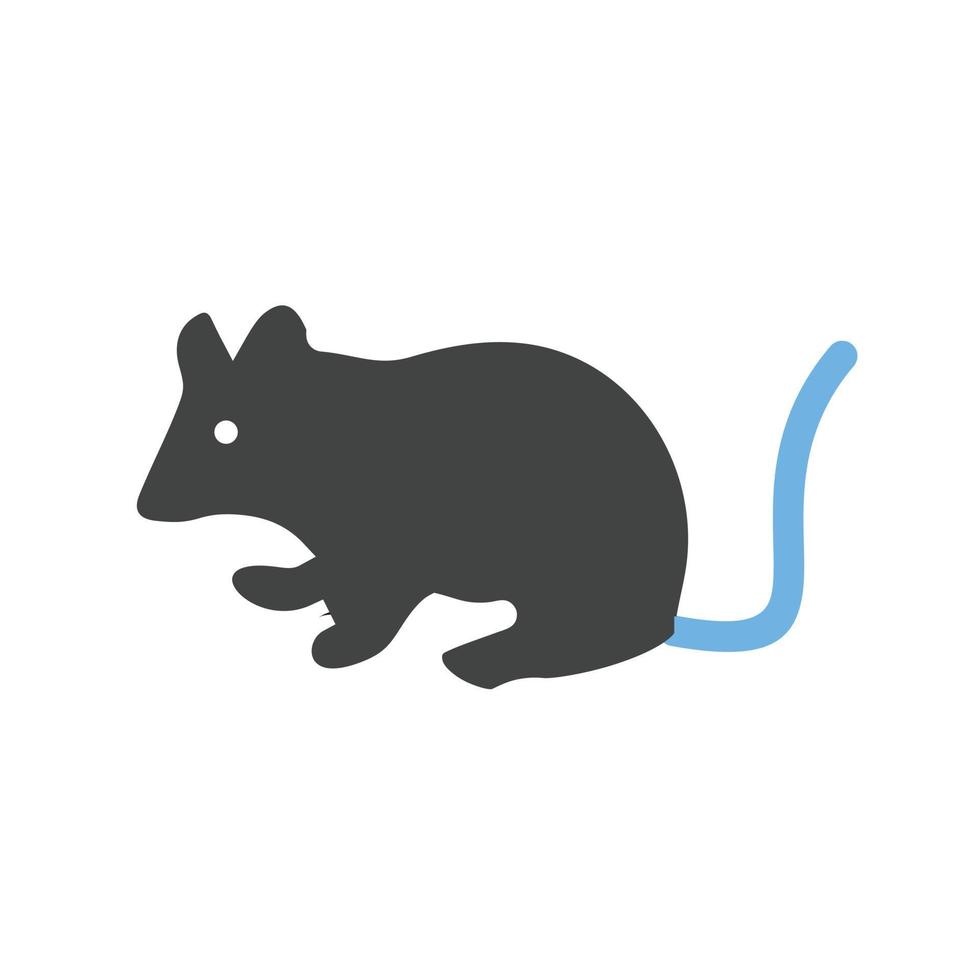 Pet Mouse Glyph Blue and Black Icon vector