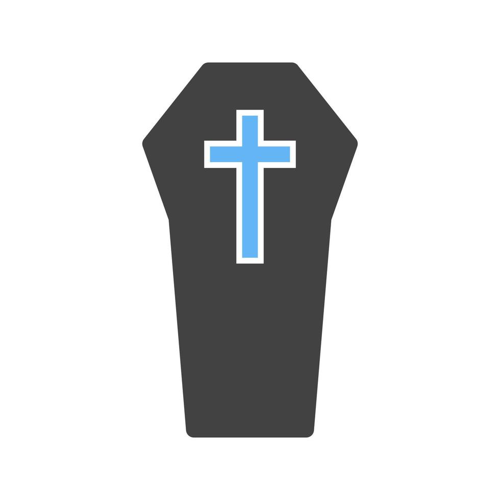 Casket II Glyph Blue and Black Icon vector