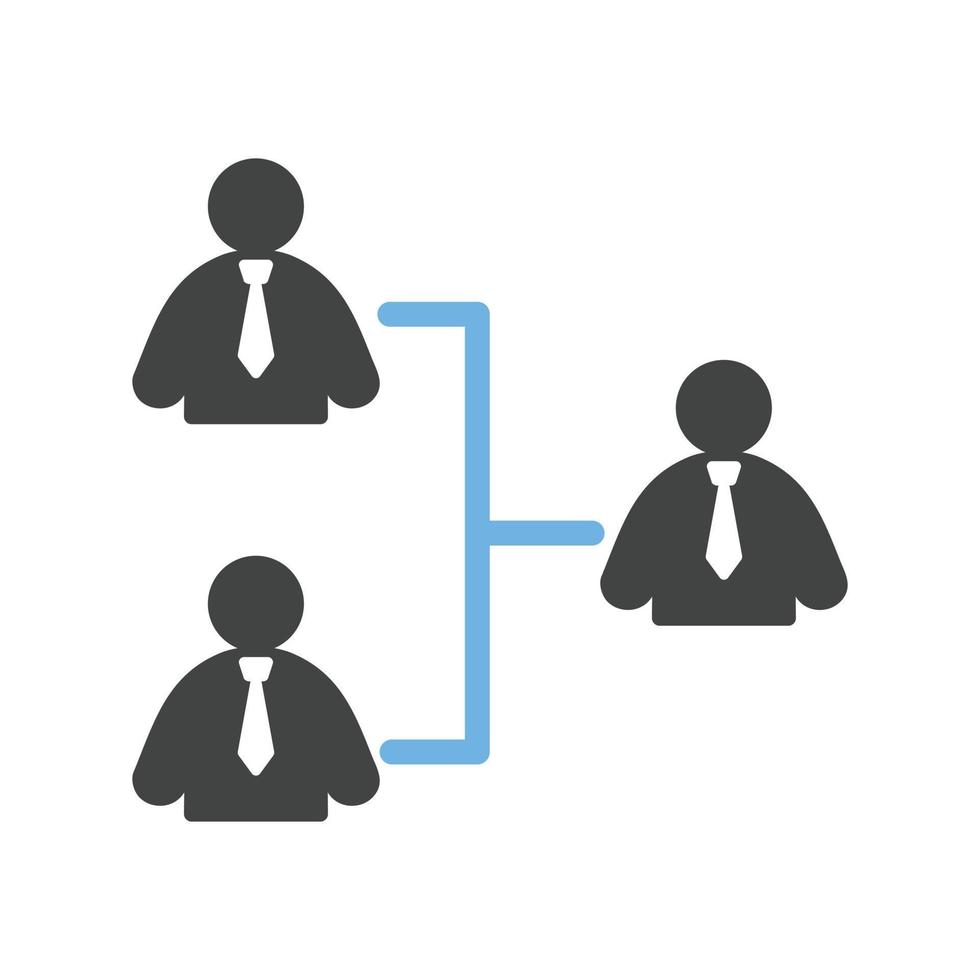 Connected User Glyph Blue and Black Icon vector