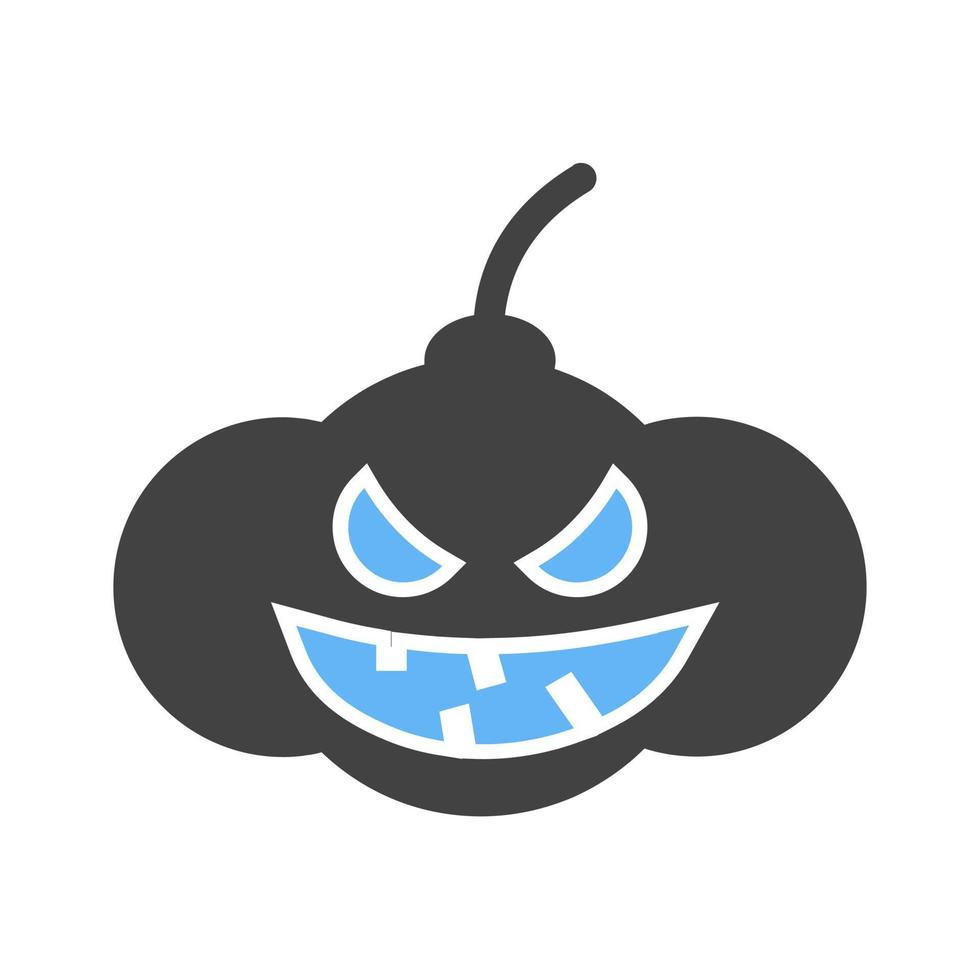 Pumpkin Glyph Blue and Black Icon vector