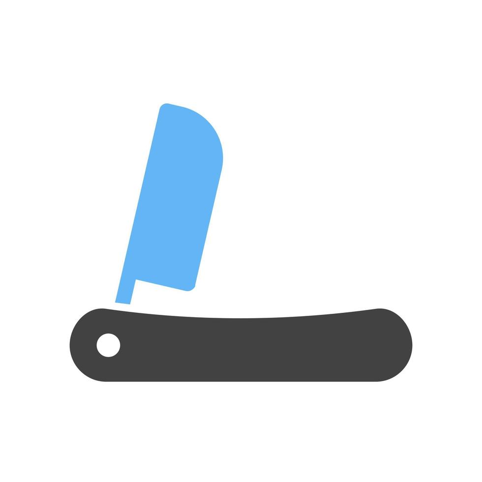 Straight Razor I Glyph Blue and Black Icon vector