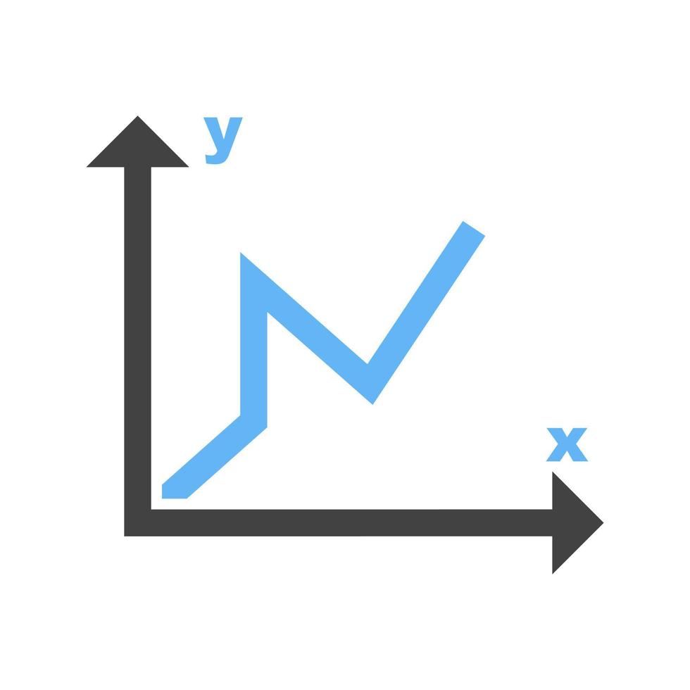 Graph I Glyph Blue and Black Icon vector