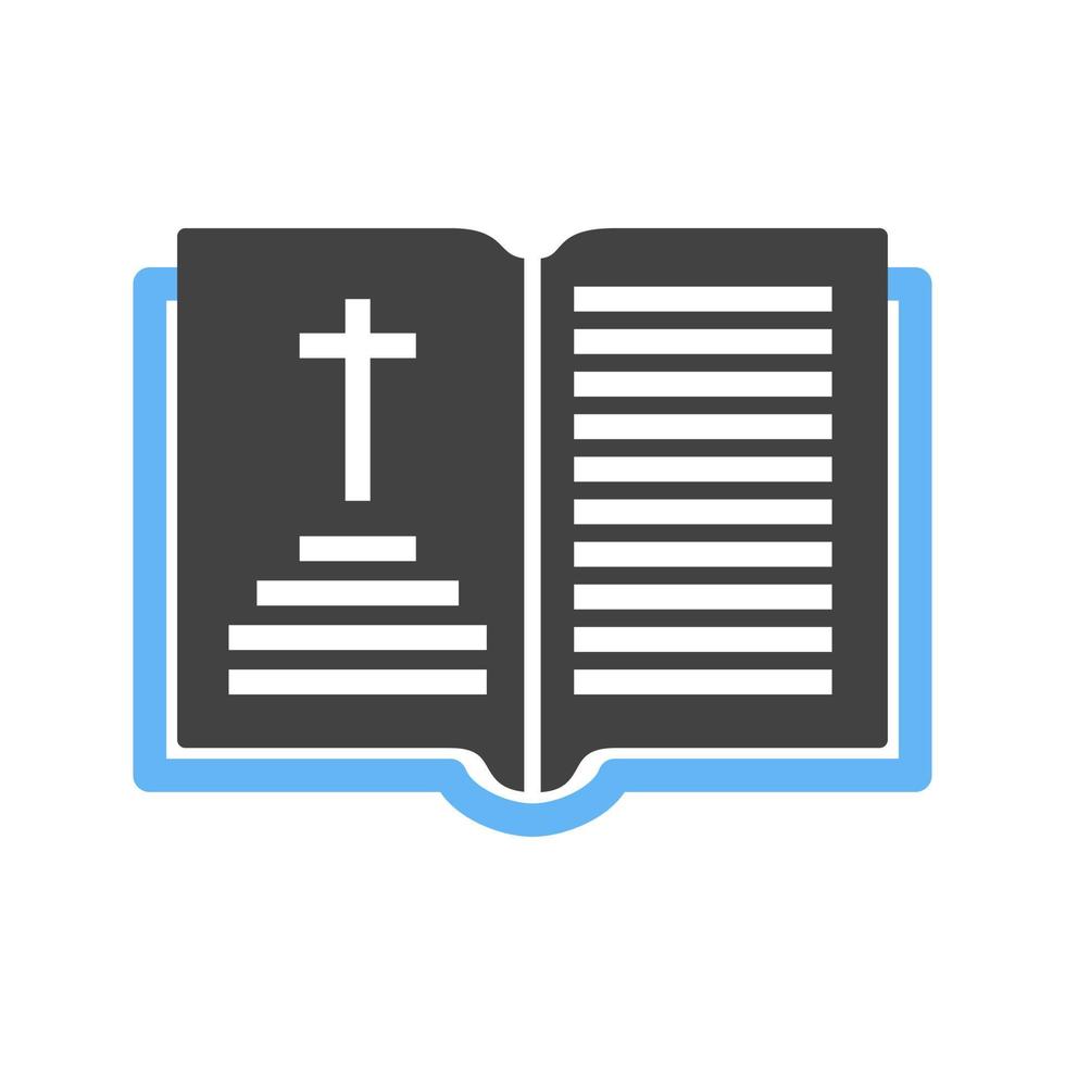 libro sagrado capítulo glifo icono azul y negro vector