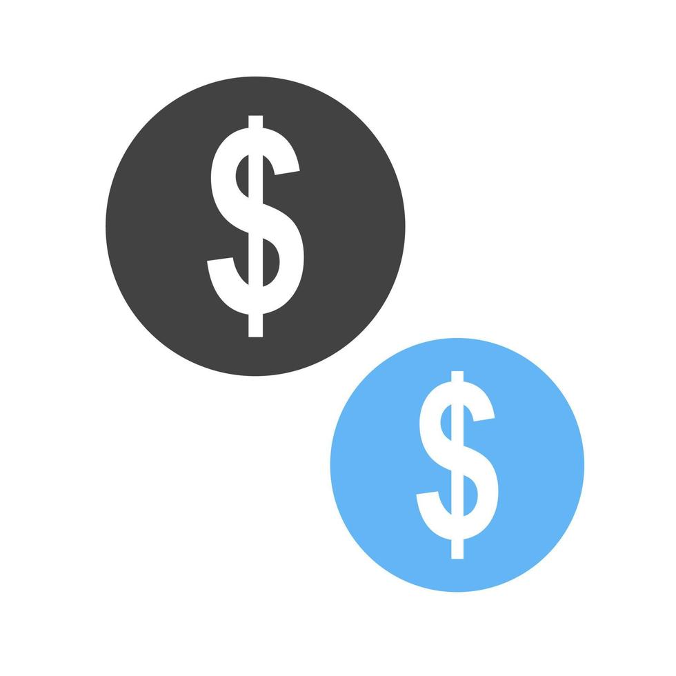 Currencies Glyph Blue and Black Icon vector