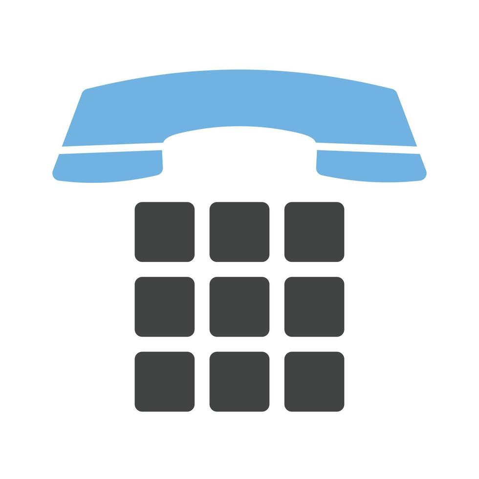 Dial Phone Glyph Blue and Black Icon vector