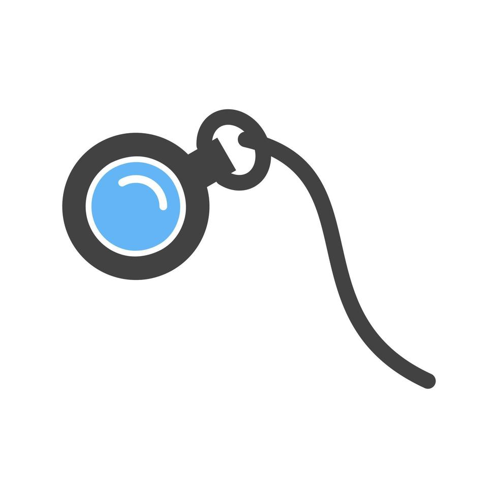 Monocle Glyph Blue and Black Icon vector