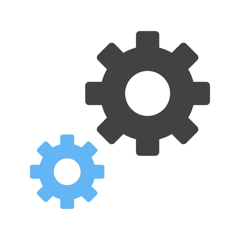 configuración de hardware glifo icono azul y negro vector