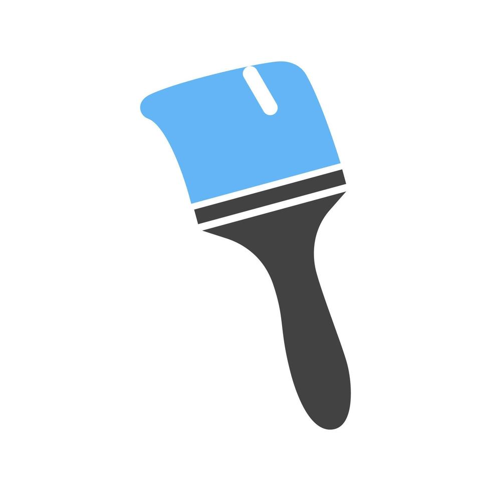 Thick Paint Brush Glyph Blue and Black Icon vector