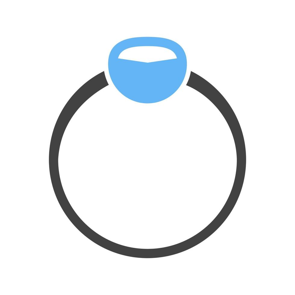 Ring Glyph Blue and Black Icon vector