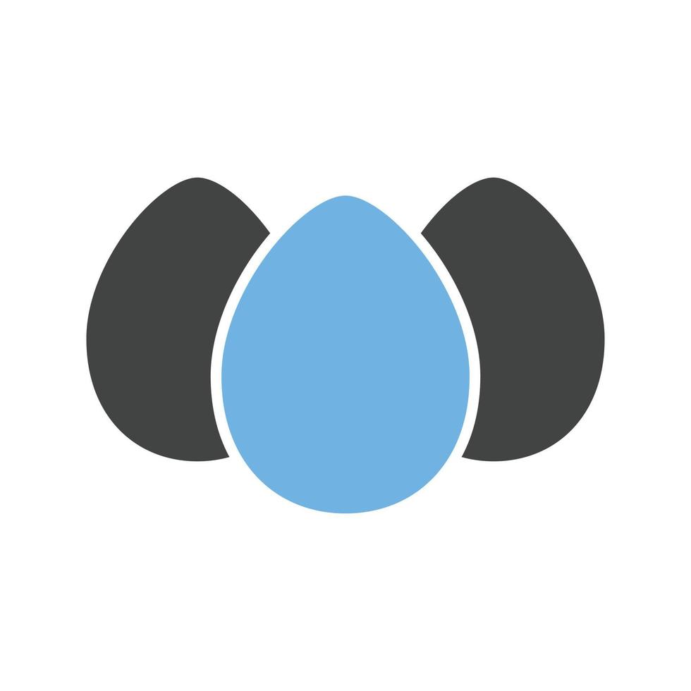 huevos glifo icono azul y negro vector