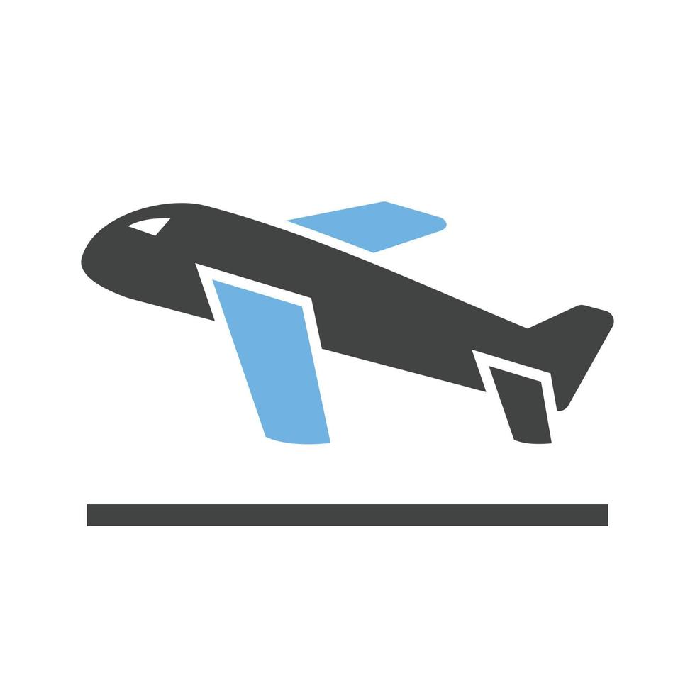 icono de glifo de vuelo azul y negro vector