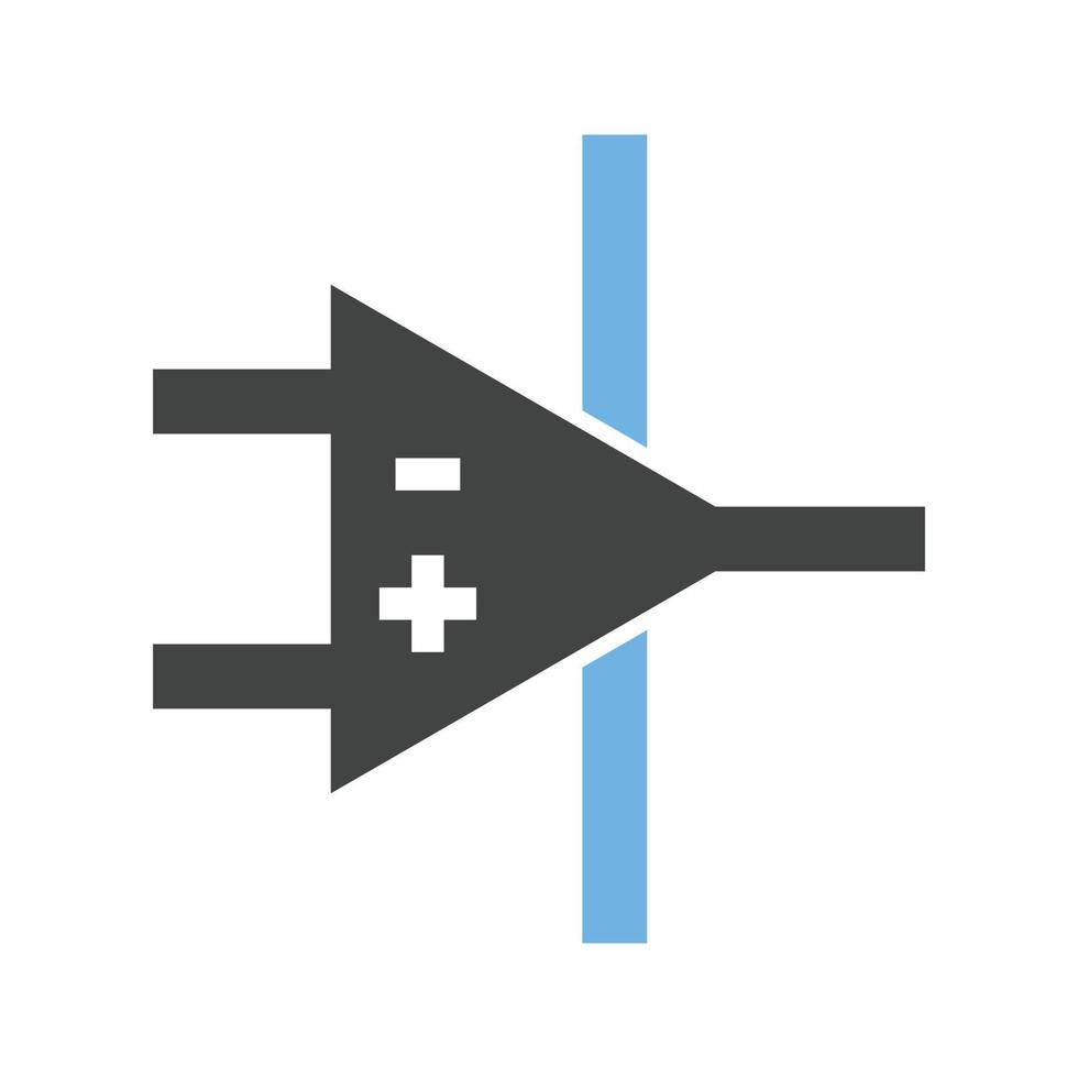 Operational Amplifier Glyph Blue and Black Icon vector