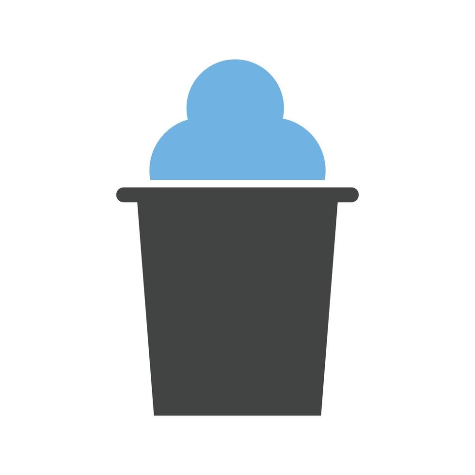 Icecream Cone Glyph Blue and Black Icon vector