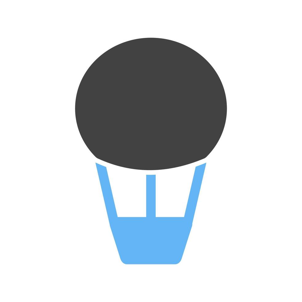 globo de aire caliente glifo icono azul y negro vector