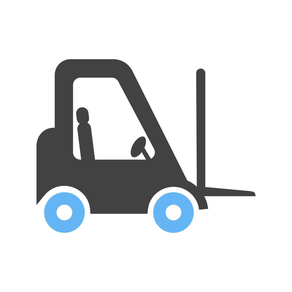 Lifter Truck Glyph Blue and Black Icon vector