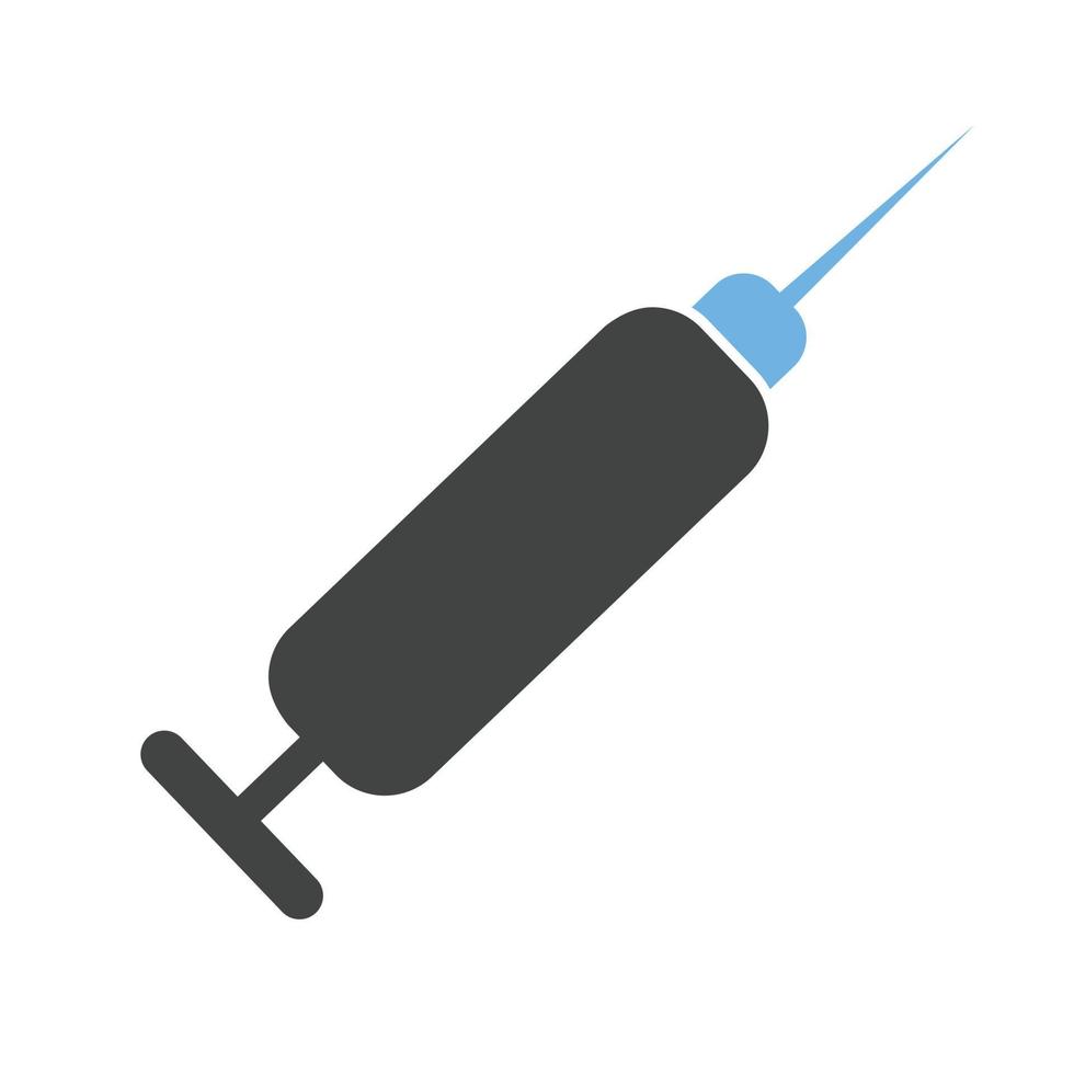 Injection Glyph Blue and Black Icon vector