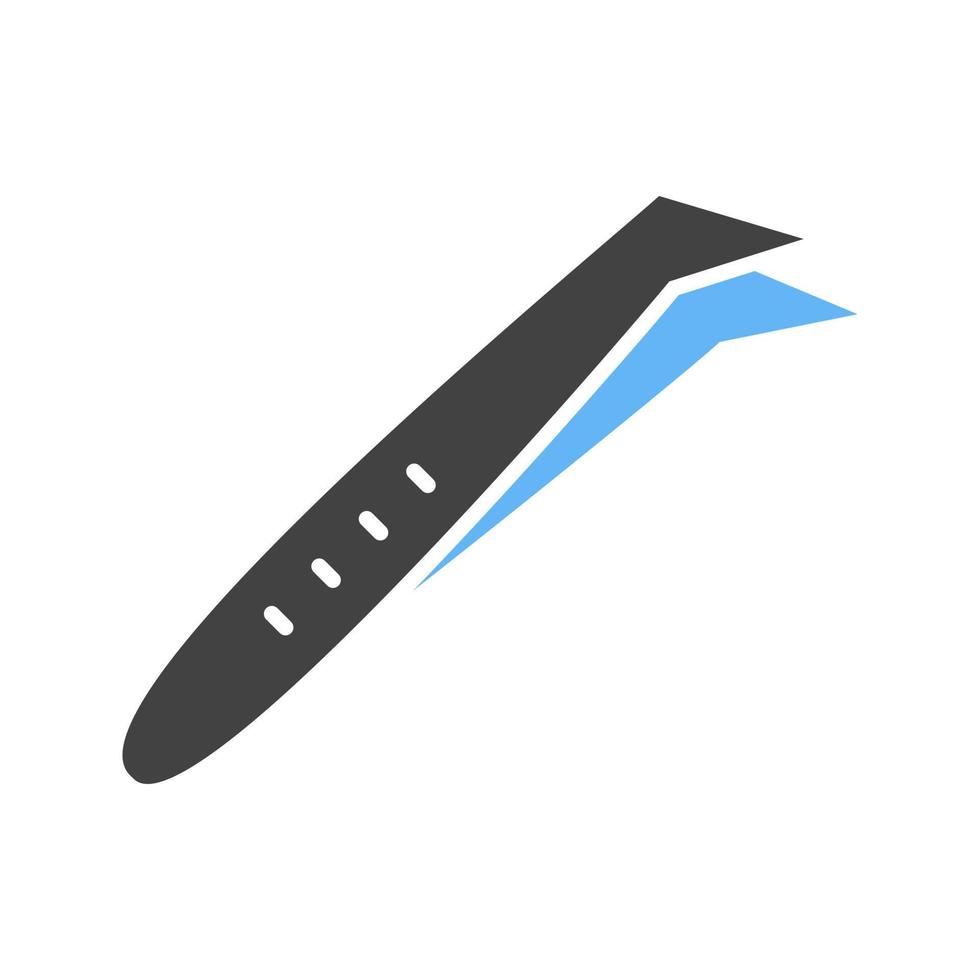 Cotton Pliers Glyph Blue and Black Icon vector