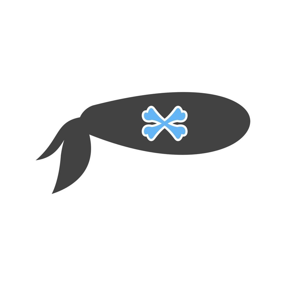 Pirate Bandana Glyph Blue and Black Icon vector