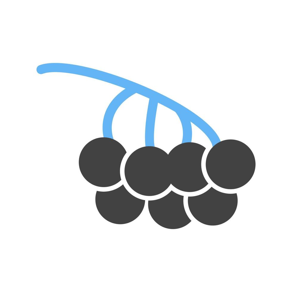 Berries Glyph Blue and Black Icon vector