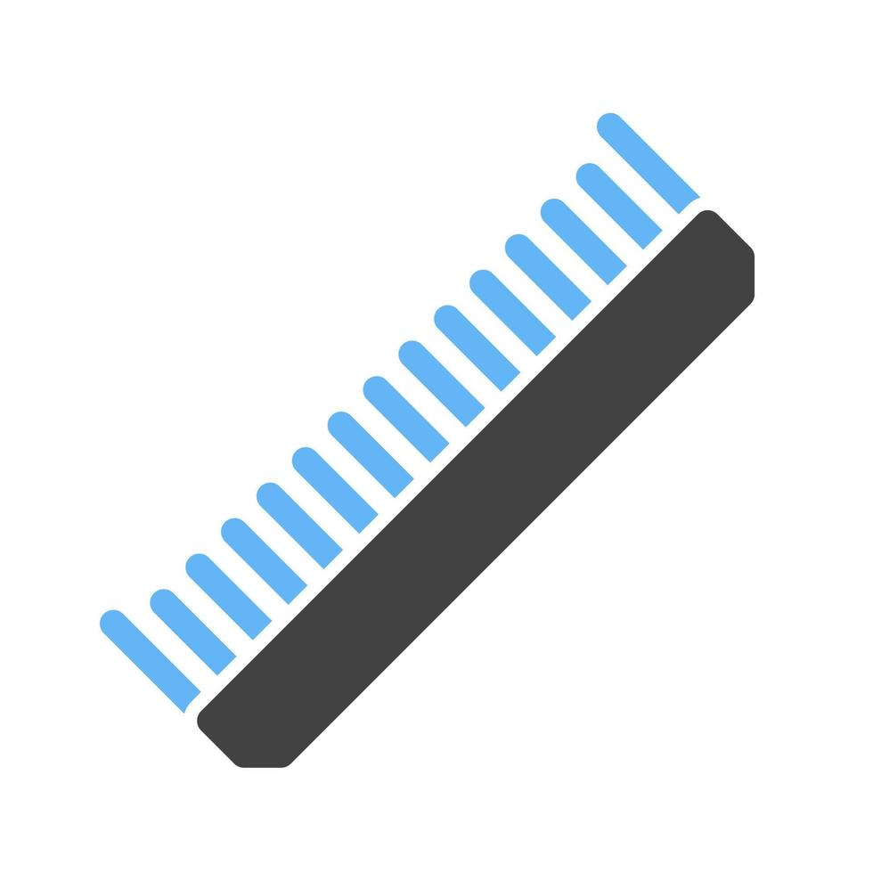 Thin Comb Glyph Blue and Black Icon vector