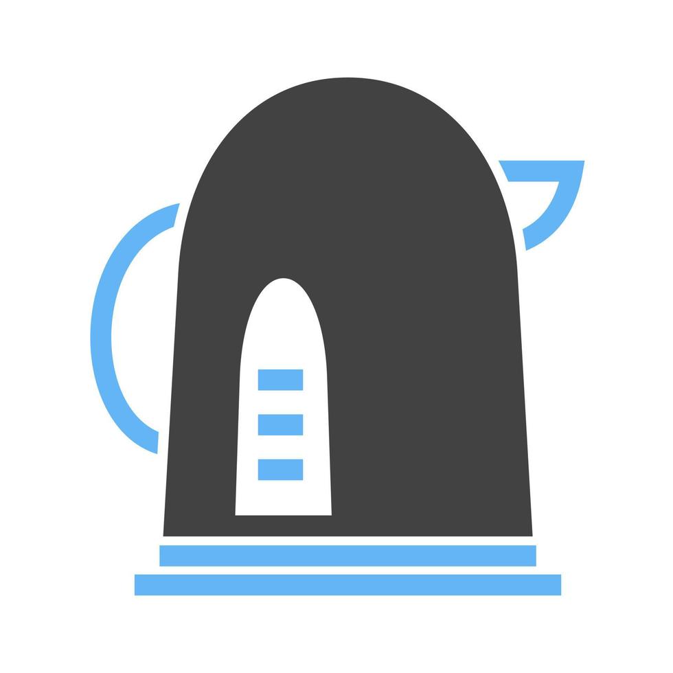 Kettle Glyph Blue and Black Icon vector