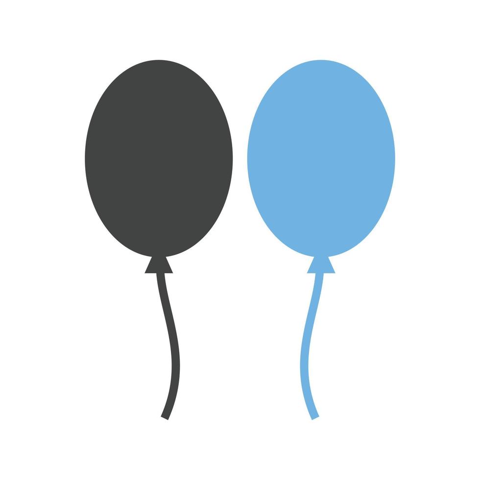 Balloons Glyph Blue and Black Icon vector