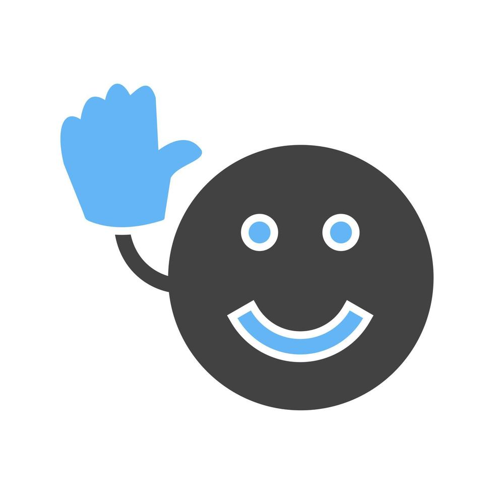 Bye Glyph Blue and Black Icon vector