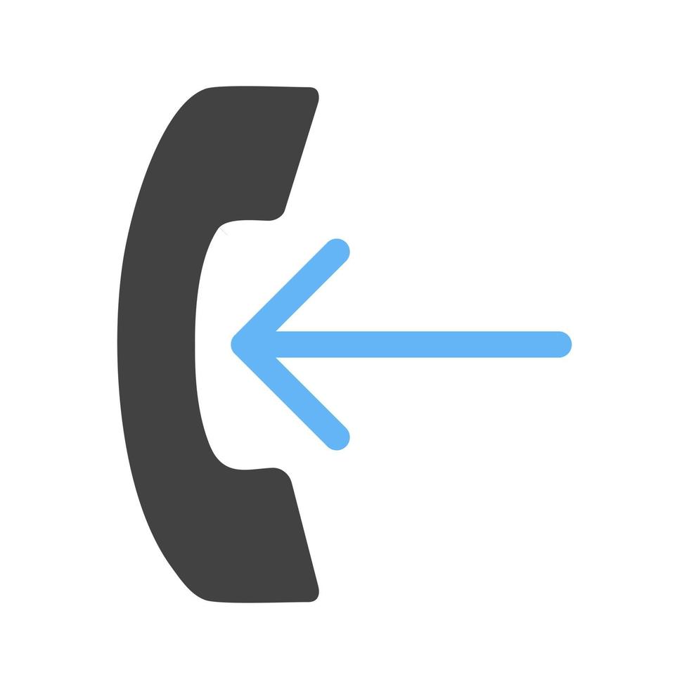 Incoming Call Glyph Blue and Black Icon vector
