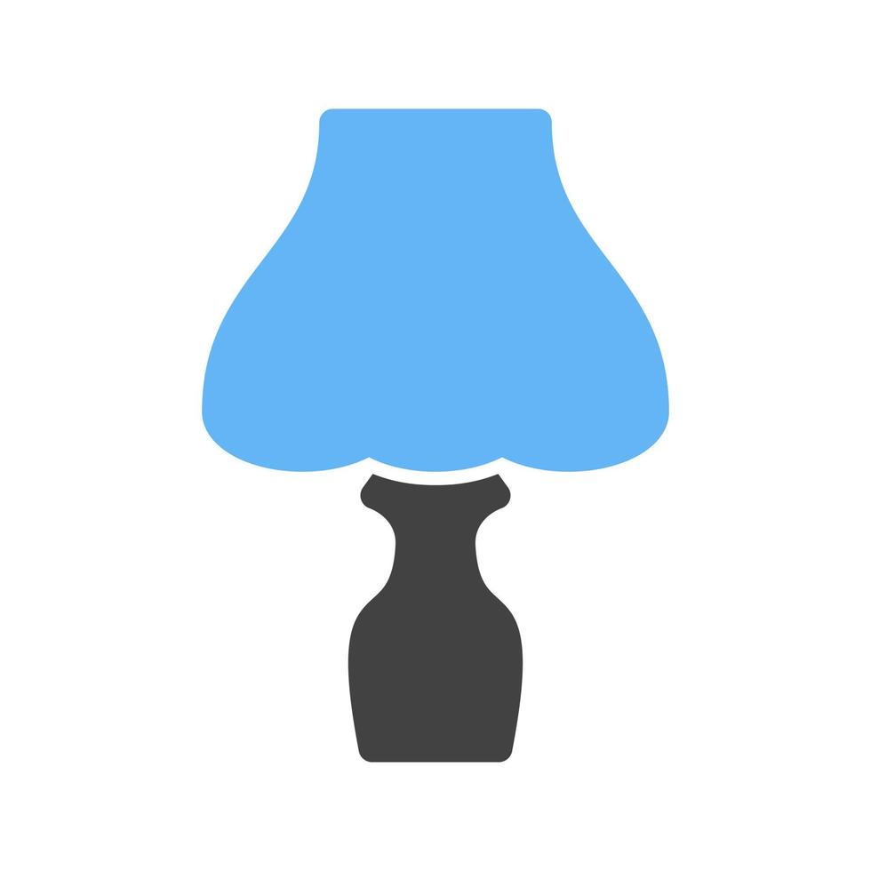 lámpara de mesa glifo icono azul y negro vector