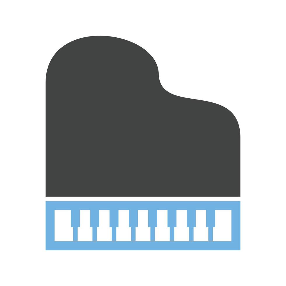 piano de cola glifo icono azul y negro vector