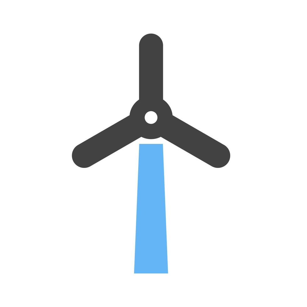 Windmill Glyph Blue and Black Icon vector