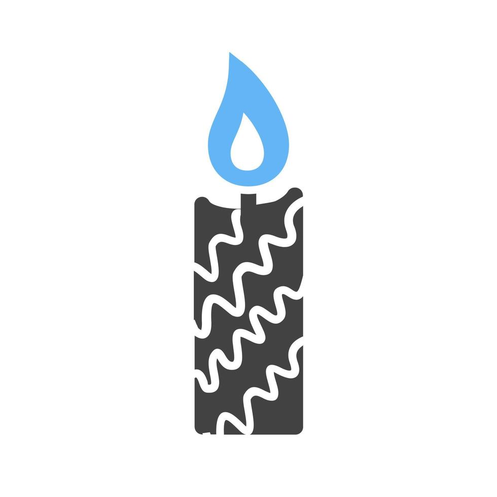 Candle Glyph Blue and Black Icon vector