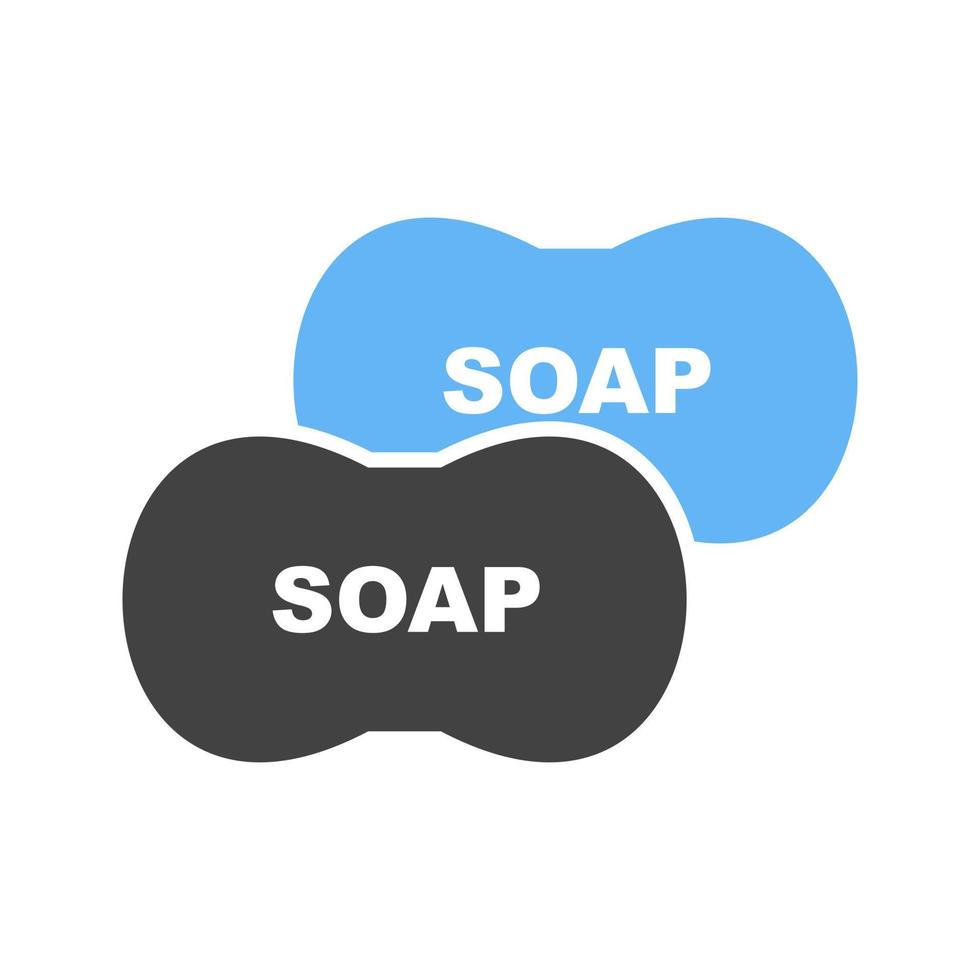 Soap Glyph Blue and Black Icon vector