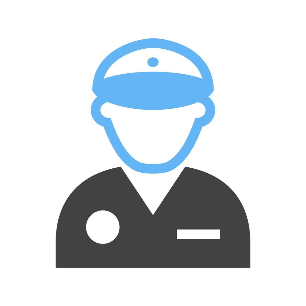 Policeman Glyph Blue and Black Icon vector