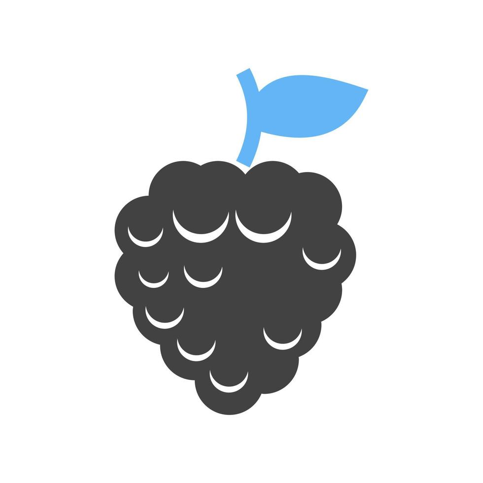 Raspberry Glyph Blue and Black Icon vector