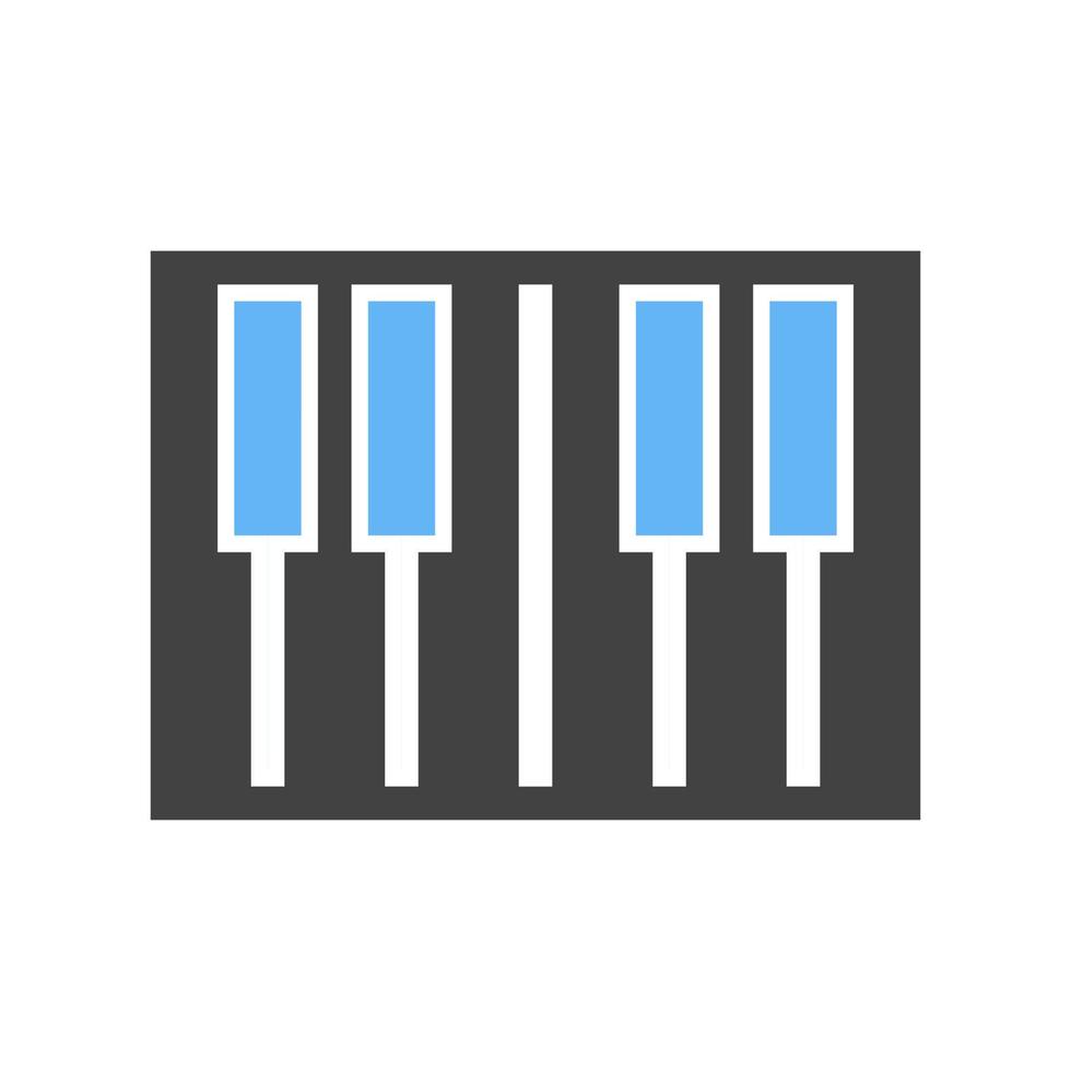 Piano Keyboard Glyph Blue and Black Icon vector