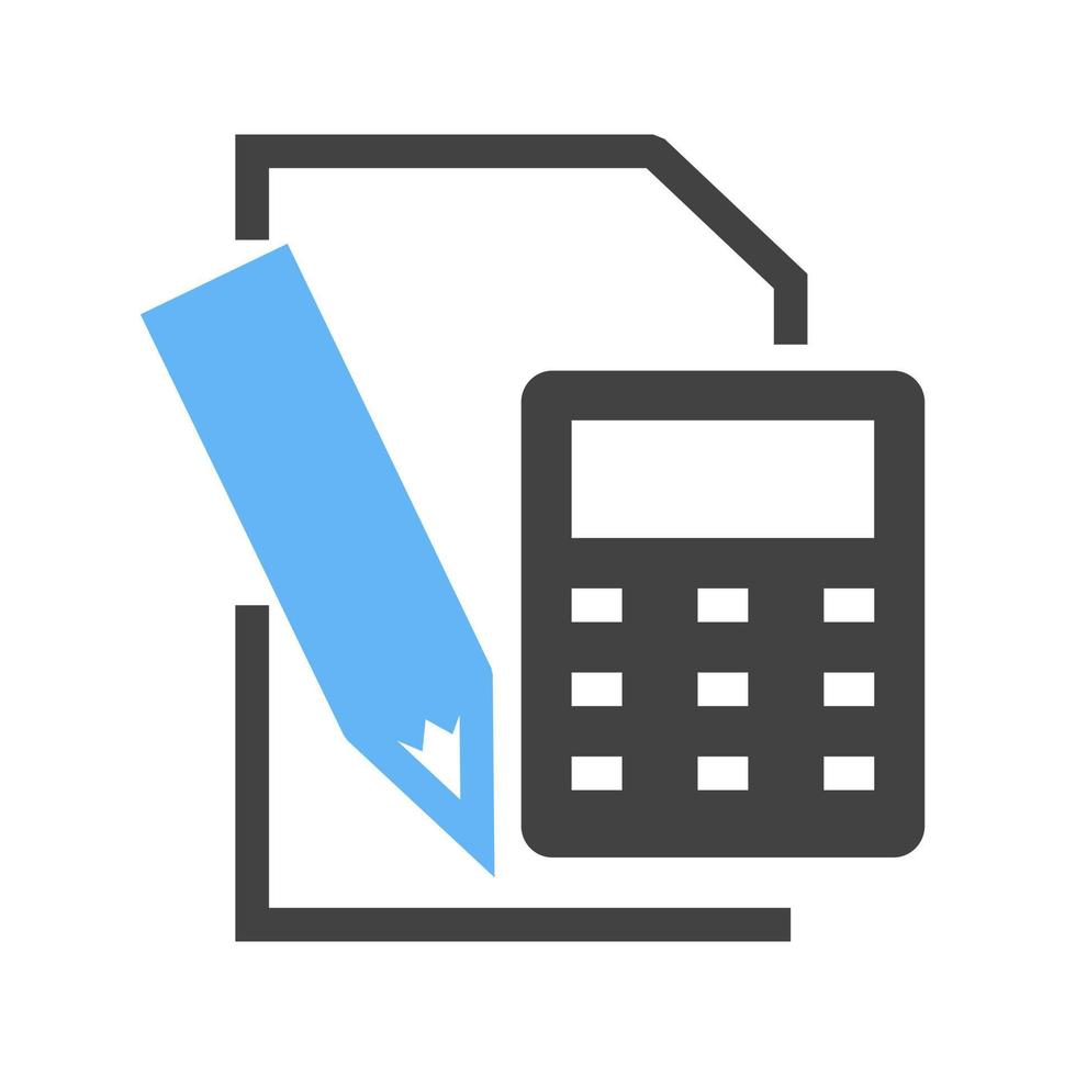 Calculations Glyph Blue and Black Icon vector