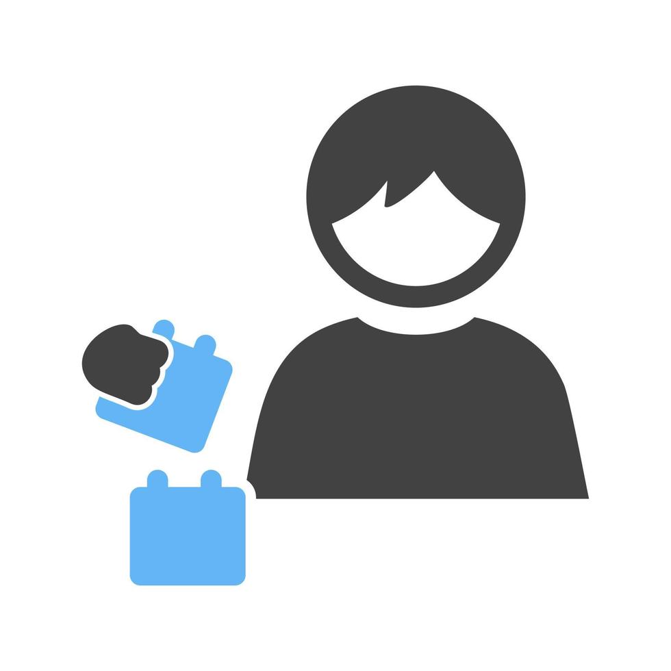 Playing with Blocks Glyph Blue and Black Icon vector