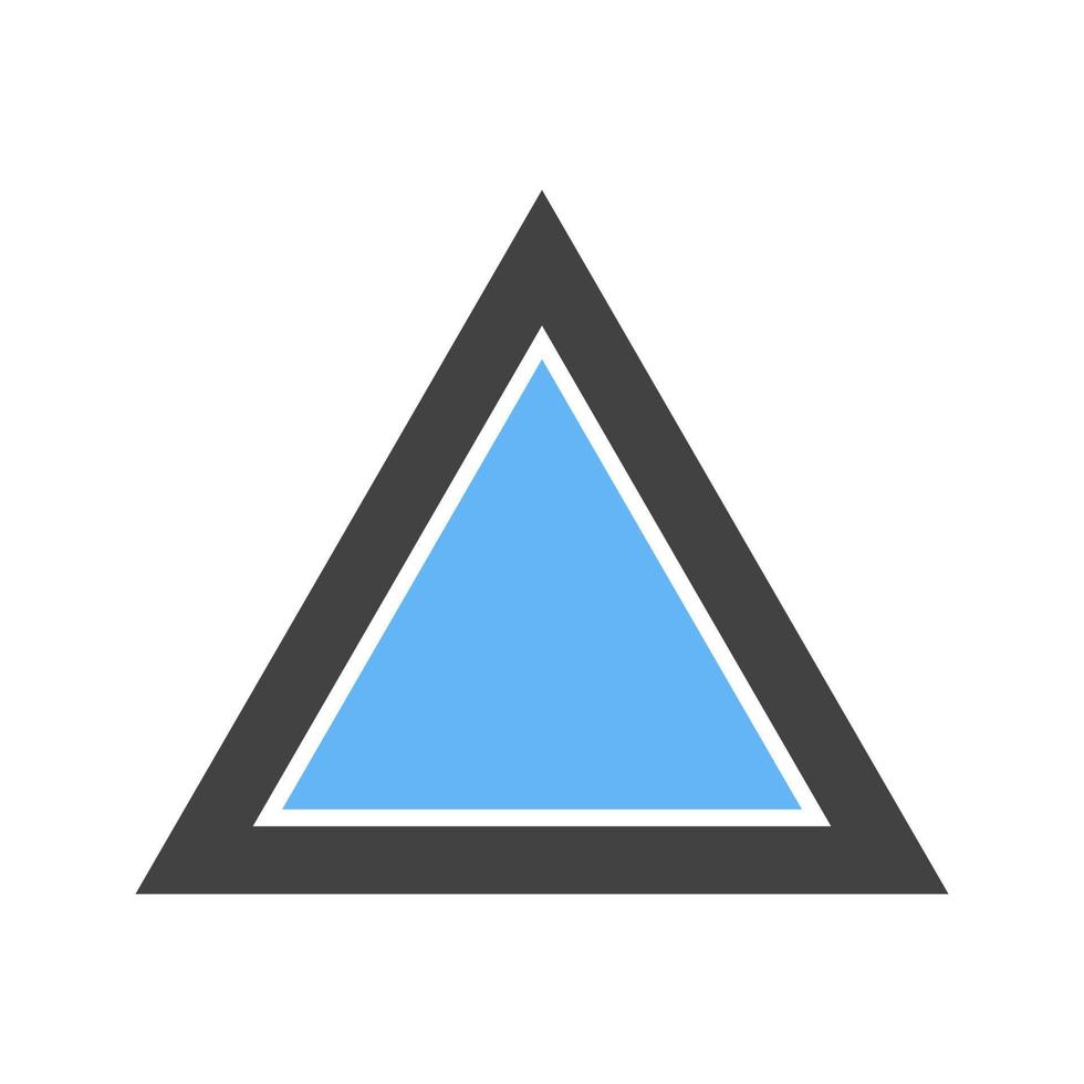 Triangle Glyph Blue and Black Icon vector