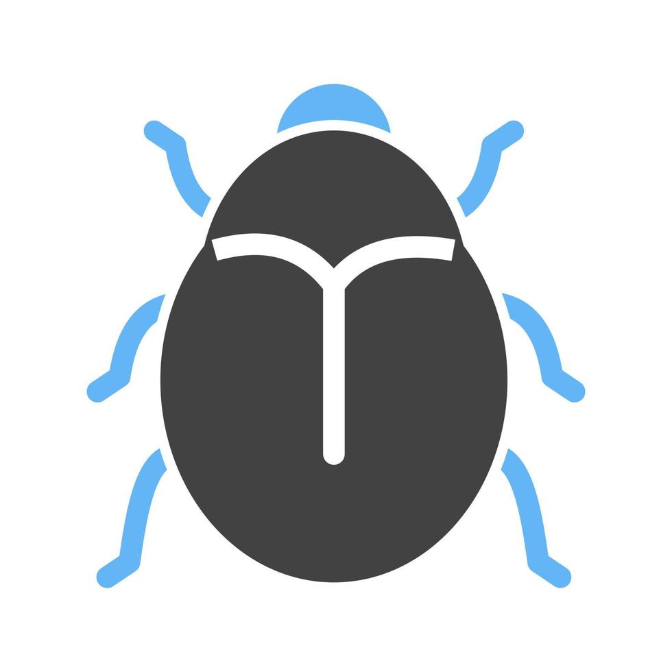 icono de glifo de insecto azul y negro vector