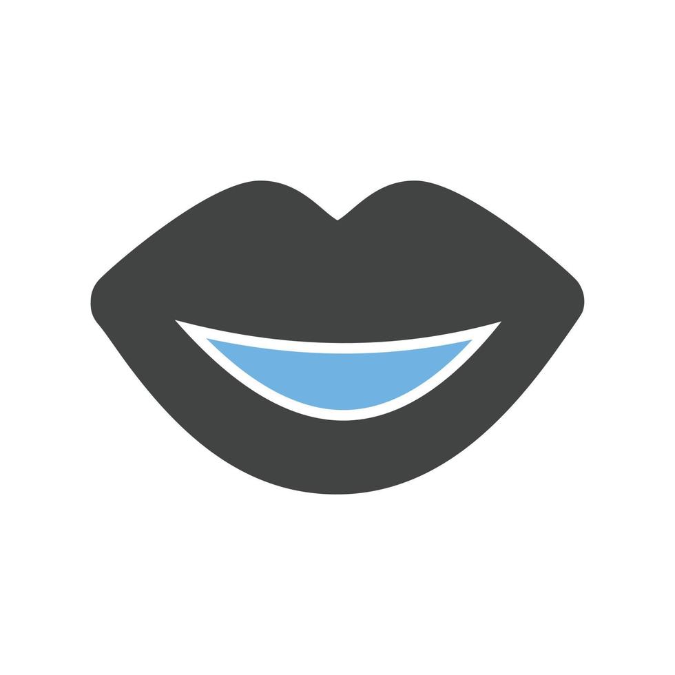 Mouth Glyph Blue and Black Icon vector