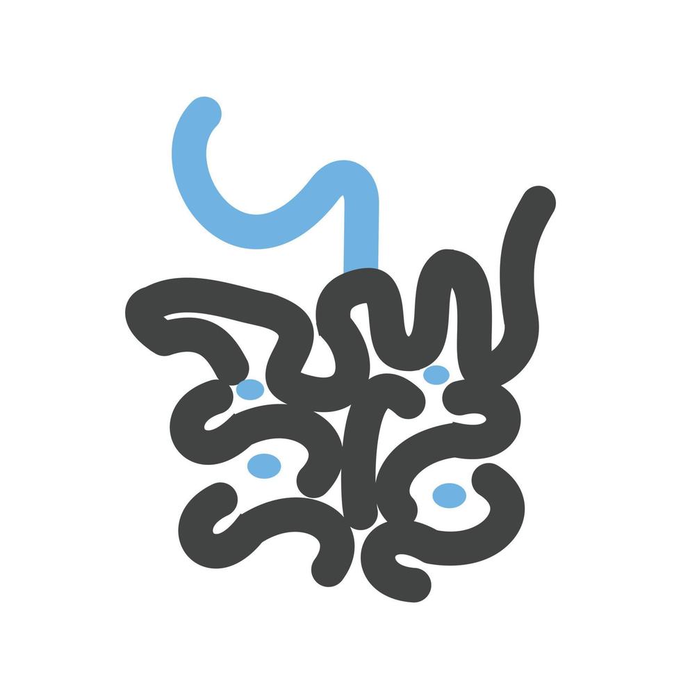 Small Intestine Glyph Blue and Black Icon vector