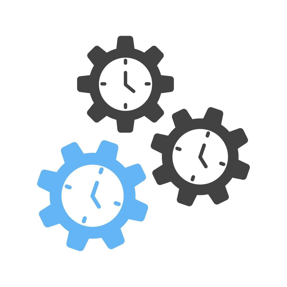 Time Management Glyph Blue and Black Icon vector